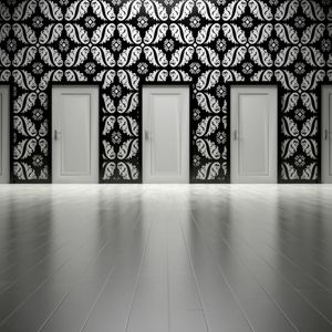 Abstract light patterns in a fitness room